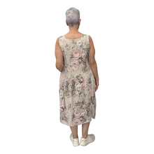 Load image into Gallery viewer, Kimberly Floral Long Empire Line Linen Dress | One Size (UK 12-18)
