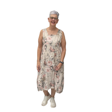 Load image into Gallery viewer, Kimberly Floral Long Empire Line Linen Dress | One Size (UK 12-18)