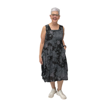 Load image into Gallery viewer, Kimberly Floral Long Empire Line Linen Dress | One Size (UK 12-18)