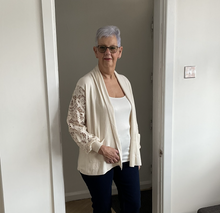 Load image into Gallery viewer, Melissa Lace Arm Cardigan - Cream | One Size (UK 14-22)