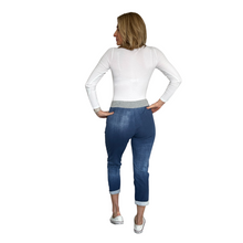 Load image into Gallery viewer, Dark Denim Italian Joggers for casual everyday wear.