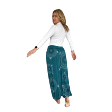 Load image into Gallery viewer, Petrol Mandala Print harem Trousers for women (142)