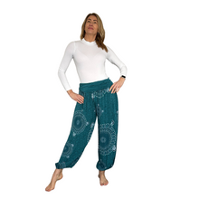 Load image into Gallery viewer, Petrol Mandala Print harem Trousers for women (142)