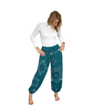 Load image into Gallery viewer, Petrol Mandala Print harem Trousers for women (142)
