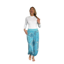 Load image into Gallery viewer, Turquoise Mandala Print harem Trousers for women (142)