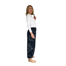 Load image into Gallery viewer, Navy Blue Mandala Print harem Trousers for women (142)