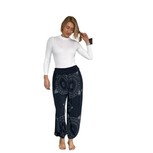 Load image into Gallery viewer, Navy Blue Mandala Print harem Trousers for women (142)