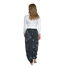 Load image into Gallery viewer, Dark Grey Mandala Print harem Trousers for women (142)