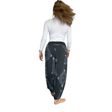 Load image into Gallery viewer, Dark Grey Mandala Print harem Trousers for women (142)