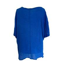 Load image into Gallery viewer, Royal blue Plain Crinkle cotton top for women. (A147)
