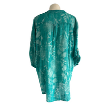 Load image into Gallery viewer, Ladies Teal dandelion print shirt (A127)
