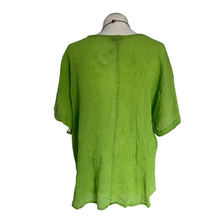 Load image into Gallery viewer, Lime green Plain Crinkle cotton top for women. (A147)