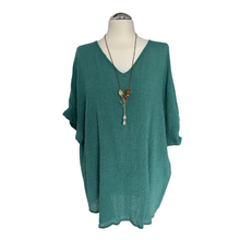 Load image into Gallery viewer, Sage green Plain Crinkle cotton top for women. (A147)