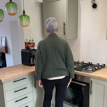 Load image into Gallery viewer, Khaki Green Plain Colour Padded Jacket – Waist Length | One Size (UK 10–14) | Lightweight Warm Outerwear | Pamper Yourself -A179