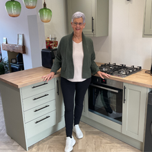 Load image into Gallery viewer, Khaki Green Plain Colour Padded Jacket – Waist Length | One Size (UK 10–14) | Lightweight Warm Outerwear | Pamper Yourself -A179