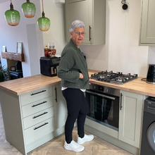 Load image into Gallery viewer, Khaki Green Plain Colour Padded Jacket – Waist Length | One Size (UK 10–14) | Lightweight Warm Outerwear | Pamper Yourself -A179