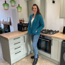 Load image into Gallery viewer, Teal Plain Colour Padded Jacket – Waist Length | One Size (UK 10–14) | Lightweight Warm Outerwear | Pamper Yourself -A179