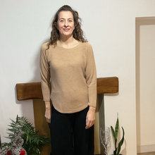 Load image into Gallery viewer, Super Soft Round neck Dark beige Italian Plain Jumper – One Size (12–16) A185