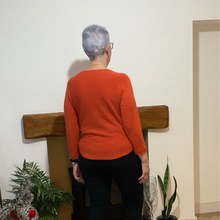 Load image into Gallery viewer, Super Soft Round neck Burnt Orange Italian Plain Jumper – One Size (12–16) A185