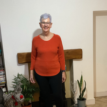 Load image into Gallery viewer, Super Soft Round neck Burnt Orange Italian Plain Jumper – One Size (12–16) A185