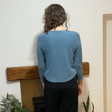 Load image into Gallery viewer, Super Soft Round neck Demin Blue Italian Plain Jumper – One Size (12–16) A185