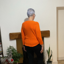 Load image into Gallery viewer, Super Soft Round neck Bright Orange Italian Plain Jumper – One Size (12–16) A185