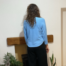 Load image into Gallery viewer, Super Soft Round neck Sky Blue Italian Plain Jumper – One Size (12–16) A185