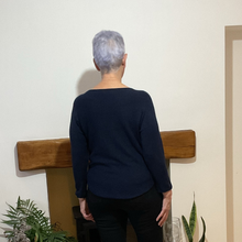 Load image into Gallery viewer, Super Soft Round neck Navy Blue Italian Plain Jumper – One Size (12–16) A185