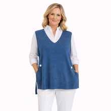 Load image into Gallery viewer, Denim Blue Super Soft Tank Top – One Size (Fits UK 12–20) | Sleeveless Stretch Vest | Lightweight Everyday Basic | Pamper Yourself Now A183