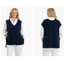 Load image into Gallery viewer, Navy blue Super Soft Tank Top – One Size (Fits UK 12–20) | Sleeveless Stretch Vest | Lightweight Everyday Basic | Pamper Yourself Now A183