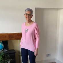 Load image into Gallery viewer, Pink Heart balloon soft knit top for women. (A156)