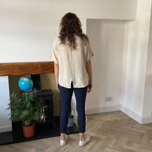 Load image into Gallery viewer, Caroline beige Linen/cotton Mix Top | Flattering One Size UK 10–18