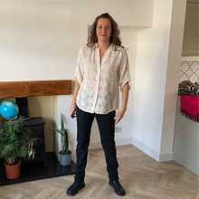 Load image into Gallery viewer, Natalie Cream Cotton Lace Shirt Jacket with Roll-Back Sleeves | One Size UK 10–16