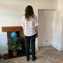 Load image into Gallery viewer, Natalie White Cotton Lace Shirt Jacket with Roll-Back Sleeves | One Size UK 10–16