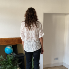 Load image into Gallery viewer, Natalie White Cotton Lace Shirt Jacket with Roll-Back Sleeves | One Size UK 10–16