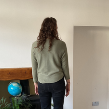 Load image into Gallery viewer, Super Soft Round neck Khaki Green Italian Plain Jumper – One Size (12–16) A185