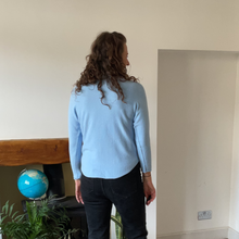 Load image into Gallery viewer, Super Soft Round neck Blue Italian Plain Jumper – One Size (12–16) A185