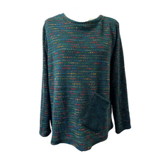 Load image into Gallery viewer, Teal Fleck tops/jumper with one pocket.
