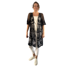 Load image into Gallery viewer, Women black Lace Sheer Cardigan/Jacket (A165)