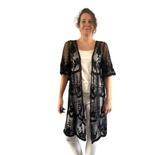 Load image into Gallery viewer, Women black Lace Sheer Cardigan/Jacket (A165)