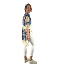 Load image into Gallery viewer, Women blue/beige Lace Sheer Cardigan/Jacket (A166)