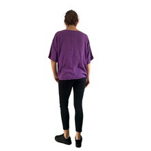 Load image into Gallery viewer, Plain Purple cotton round neck top for women. (A162)
