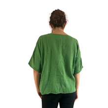 Load image into Gallery viewer, Plain Green cotton round neck top for women. (A162)
