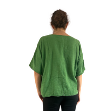 Load image into Gallery viewer, Plain Green cotton round neck top for women. (A162)