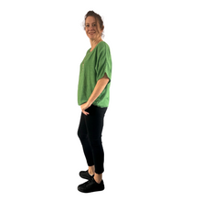 Load image into Gallery viewer, Plain Green cotton round neck top for women. (A162)
