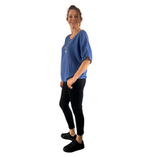 Load image into Gallery viewer, Plain Royal Blue cotton round neck top for women. (A162)

