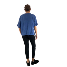 Load image into Gallery viewer, Plain Royal Blue cotton round neck top for women. (A162)