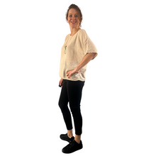 Load image into Gallery viewer, Plain Beige cotton round neck top for women. (A162)
