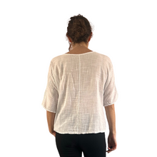 Load image into Gallery viewer, Plain White cotton round neck top for women. (A162)
