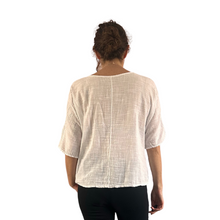 Load image into Gallery viewer, Plain White cotton round neck top for women. (A162)